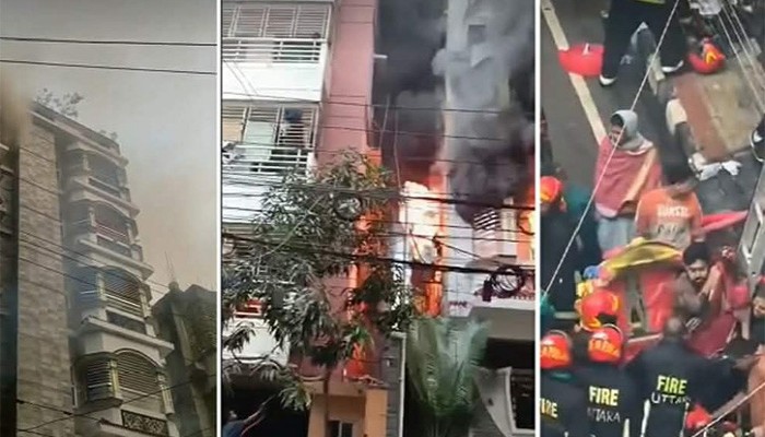 উত্তরায় ভবনে আগুন, দম্পতি ও শিশু সন্তানসহ নিহত ৬